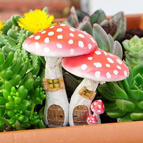 Cy_ Lovely Mushroom Toadstool Miniature Fairy Garden Terrarium Figurine Decor Su 