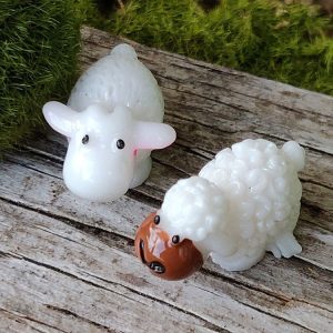 2 (a pair) sweet mini sheep