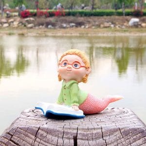 maansfy miniature statue resin fairy garden mermaid