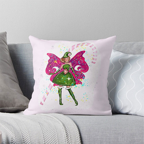 candy fairy throw pillow