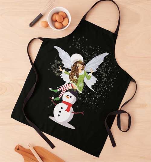 fairy merry snowman apron