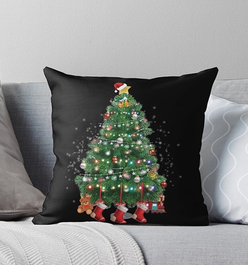 north pole christmas tree pillow
