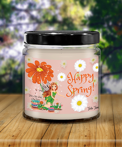 happy spring candle