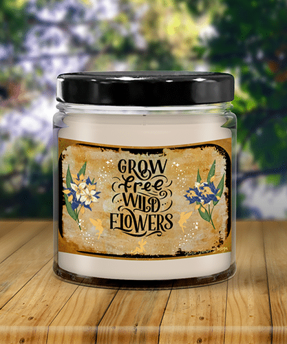 grow free wild flowers candle