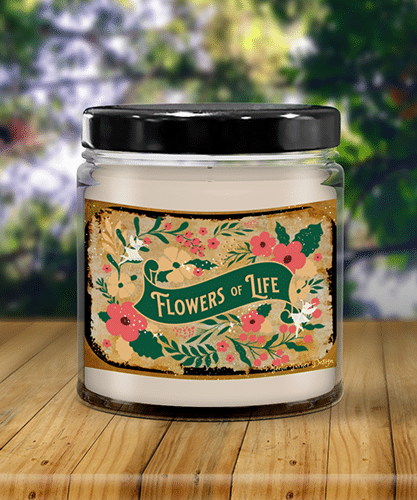 flowers of life candle