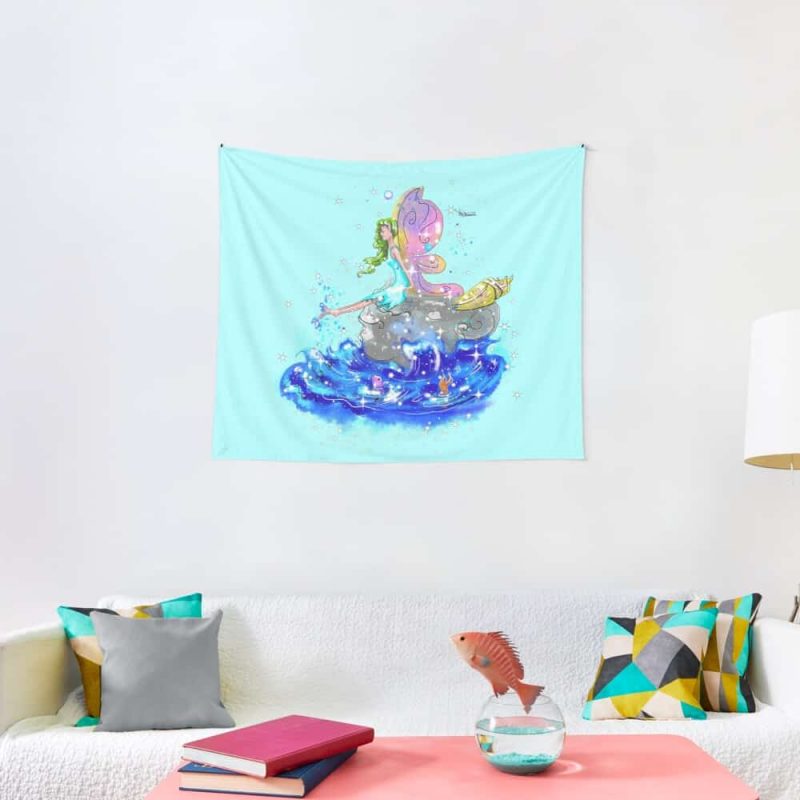 Blue Sea Mist The Seaside Fairy™ Tapestry