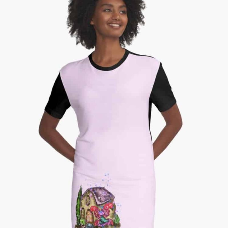 Heidifoo The Hypertufa House Fairy™ Graphic T Shirt Dress